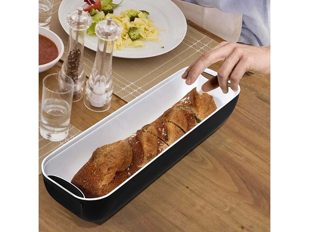 Corbeille à Pain & Couteau "3 en 1" 40cm Noir