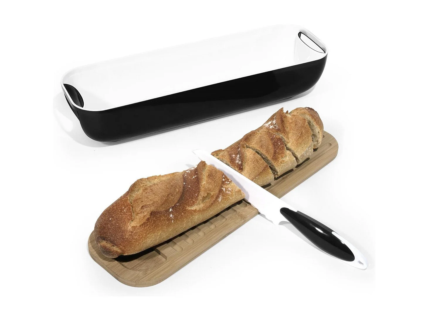 Corbeille à Pain & Couteau "3 en 1" 40cm Noir