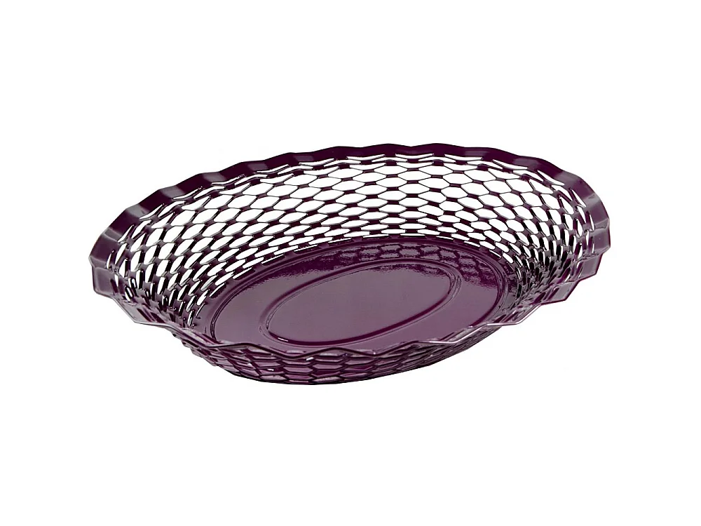 Corbeille à pain ovale prune en inox