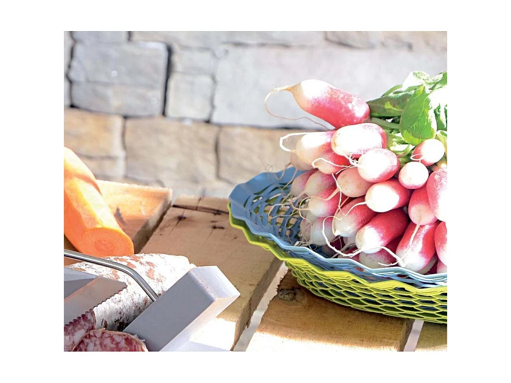 Corbeille à pain ovale prune en inox