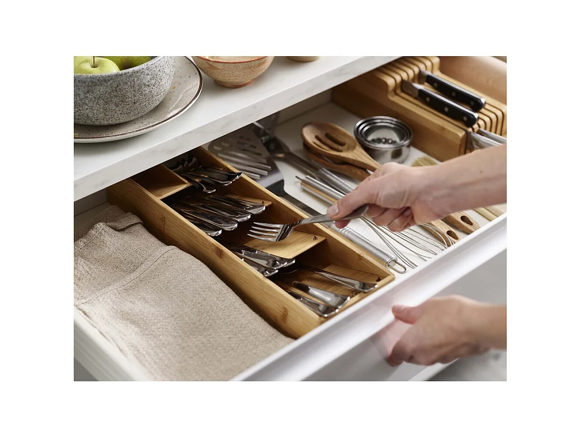 Cubiertos compactos de bambú DrawerStore