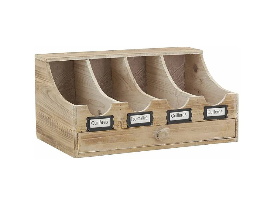 Range-couverts brasserie en bois vieilli