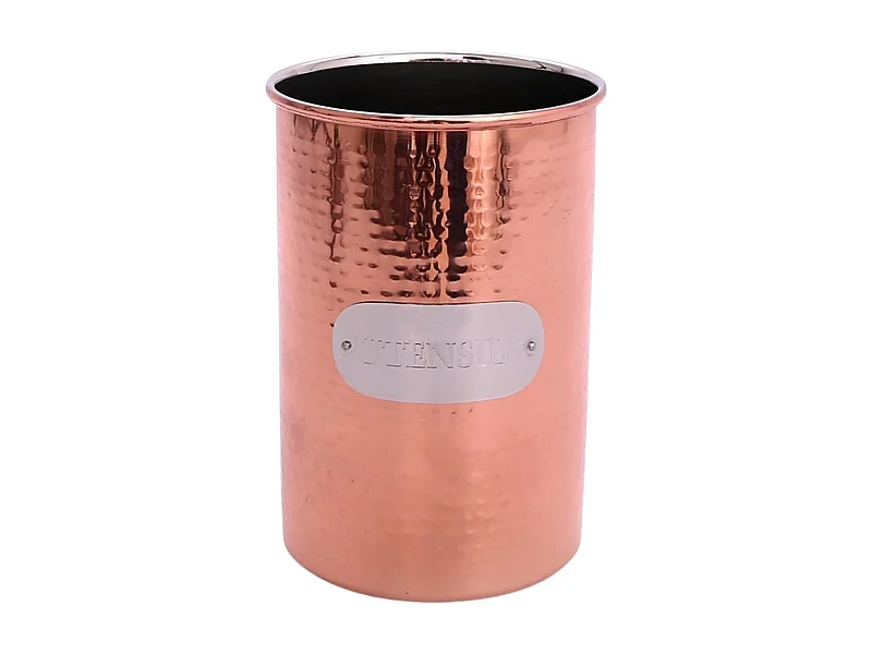 Pot à ustensiles cuivre martelé 18 x 12 cm