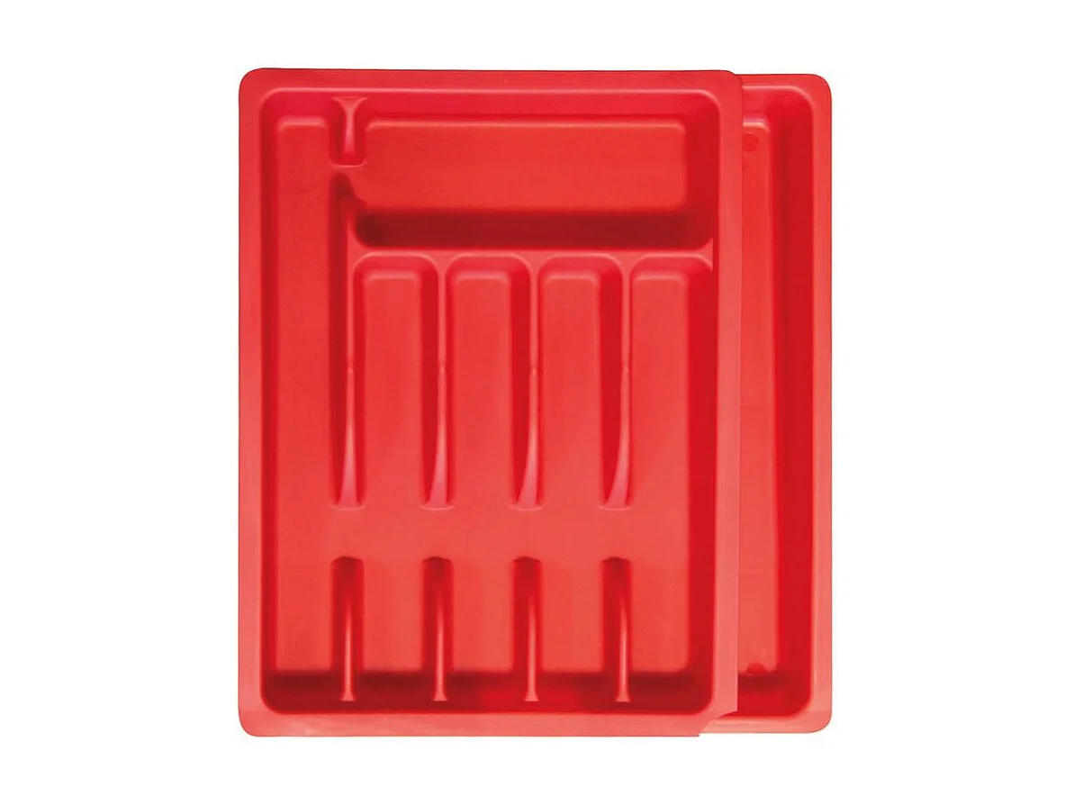 Range couverts ajustable en plastique Rouge