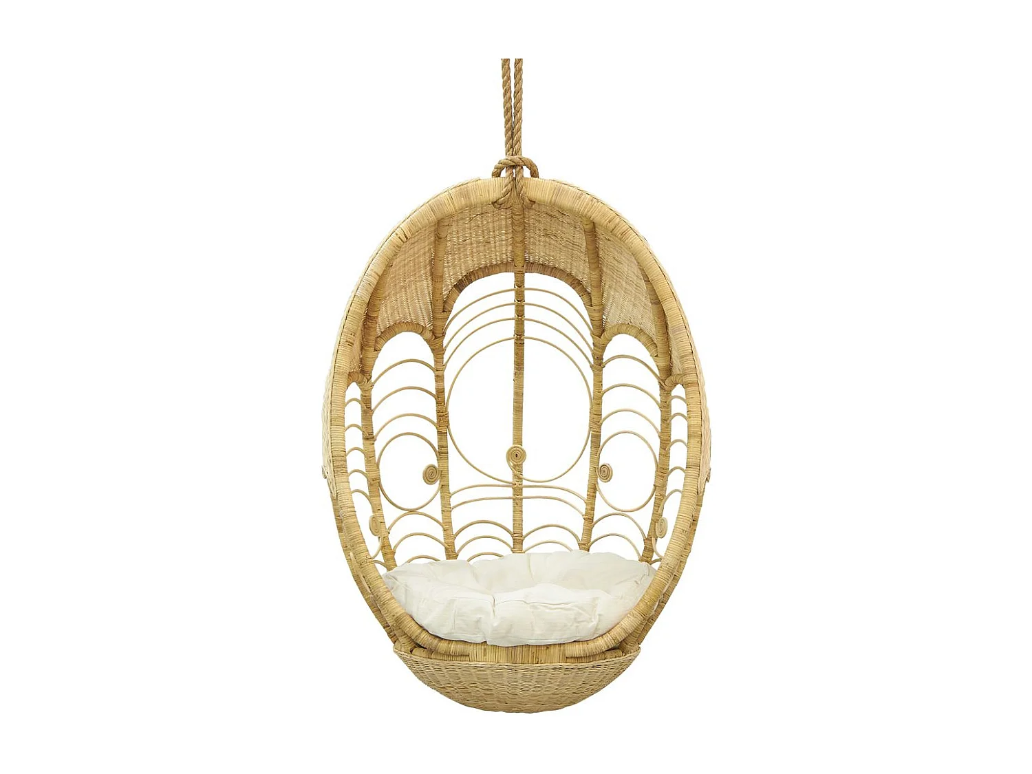 Balancelle ovale en moelle de rotin