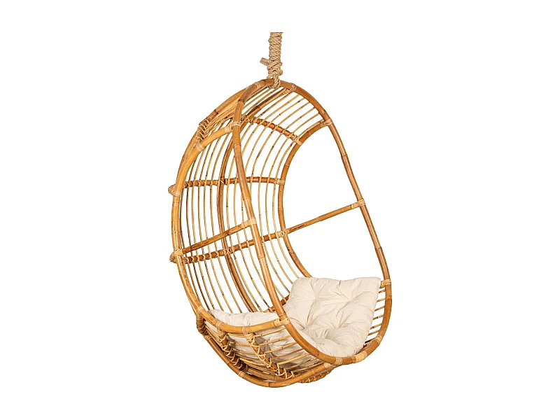 Balancelle en rotin à suspendre avec coussin