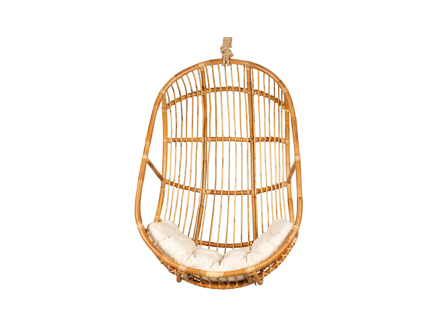 Balancelle en rotin à suspendre avec coussin