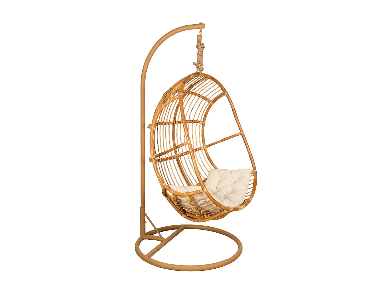 Balancelle en rotin à suspendre avec coussin