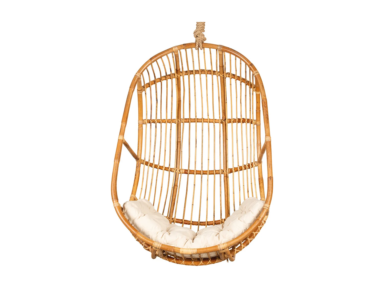 Balancelle en rotin à suspendre avec coussin