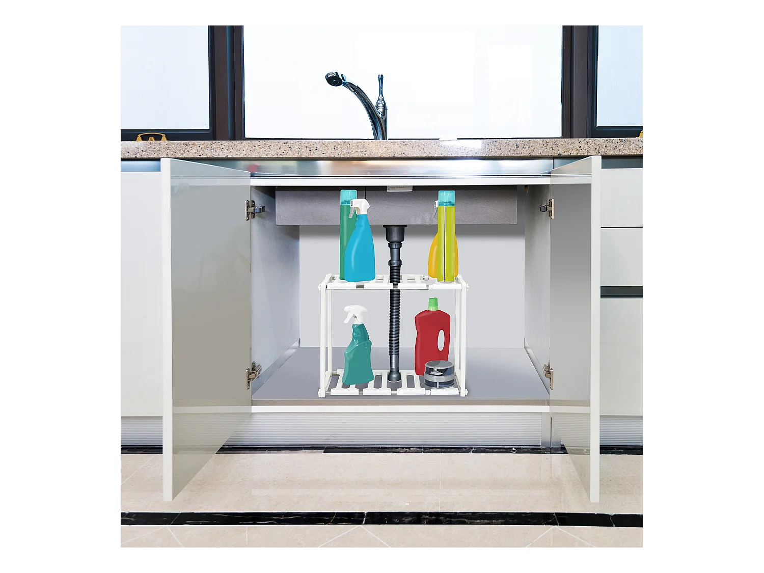 Porte Ustensiles De Cuisine Extensible Blanc