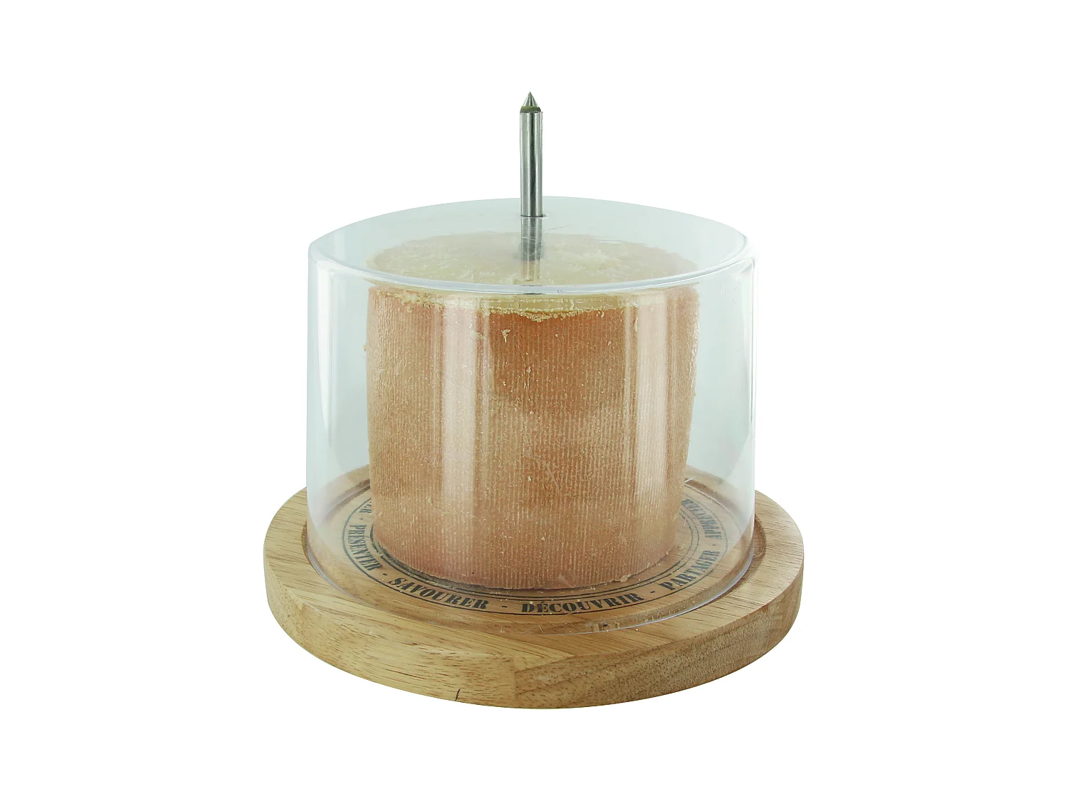 Racloir A Fromage Avec Cloche 18cm Marron, Transparent