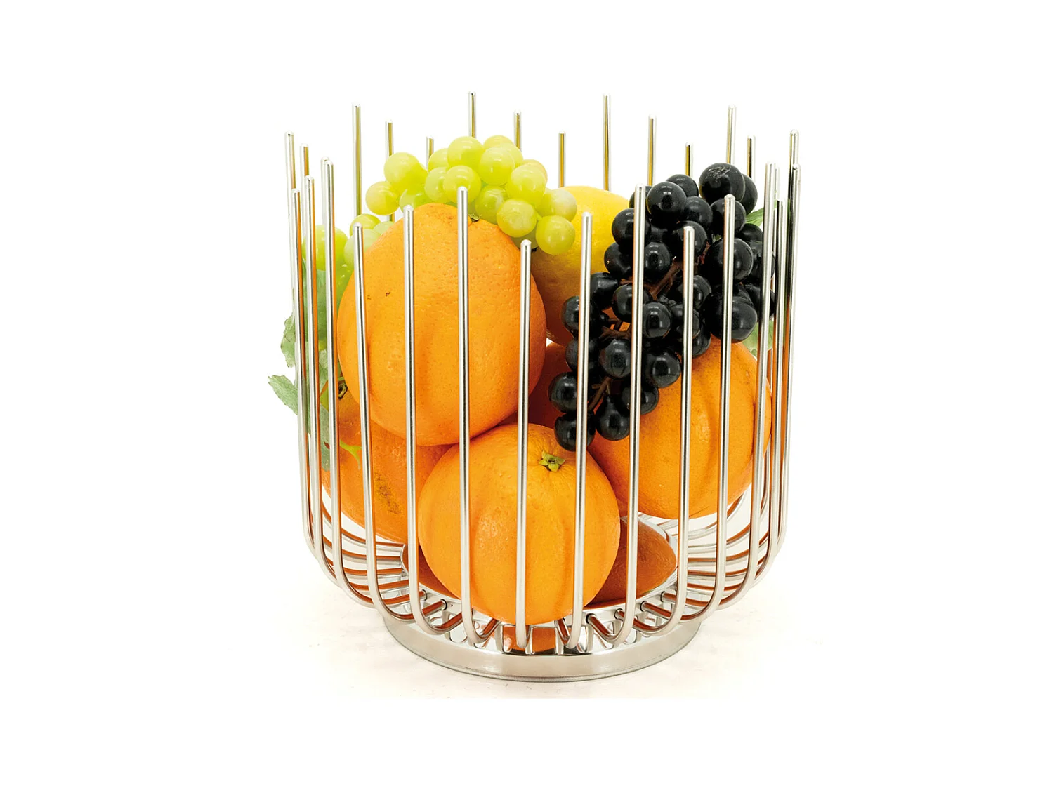 Coupe à fruits ronde en métal Haute argentée