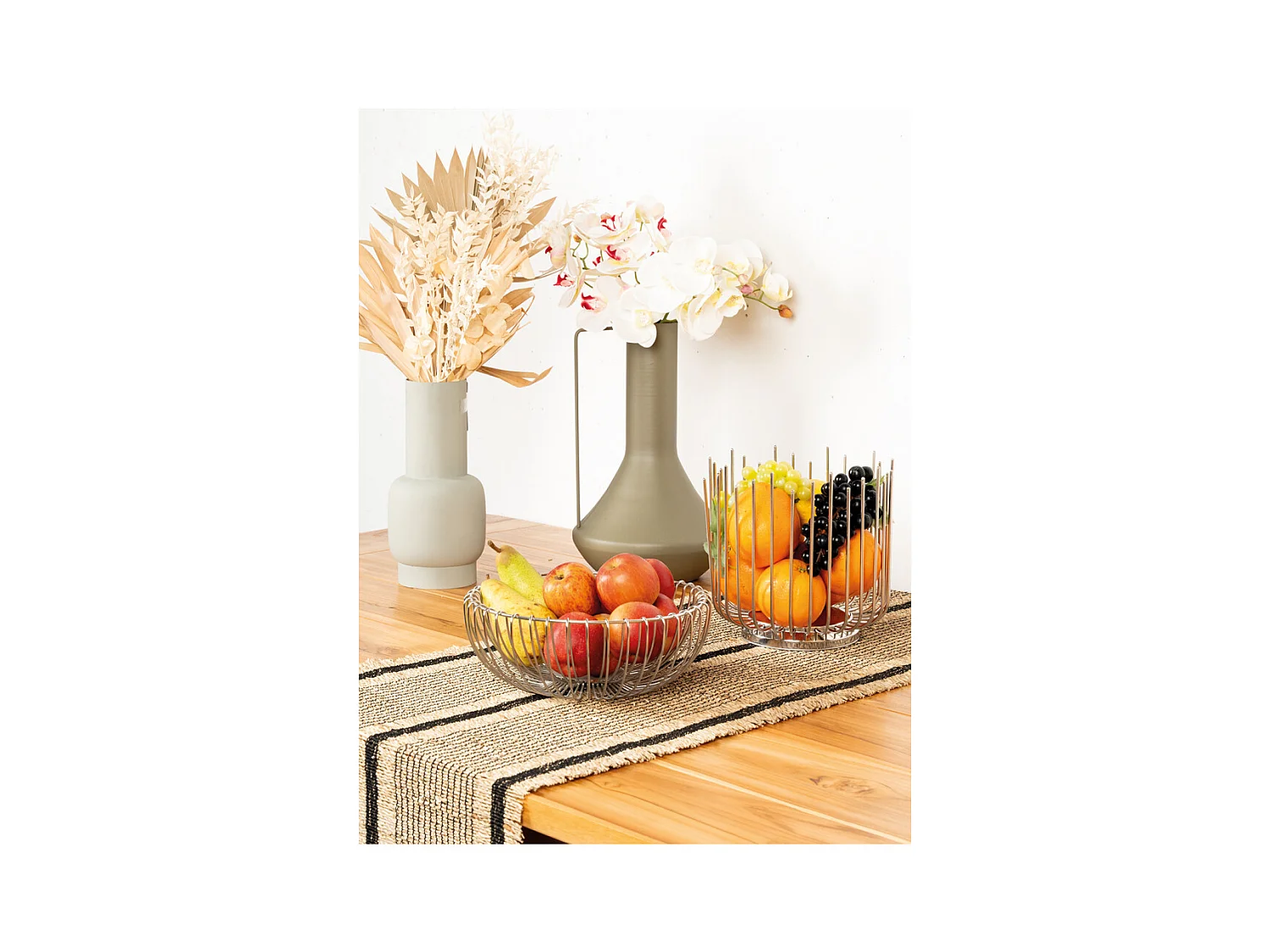 Coupe à fruits ronde en métal Haute argentée