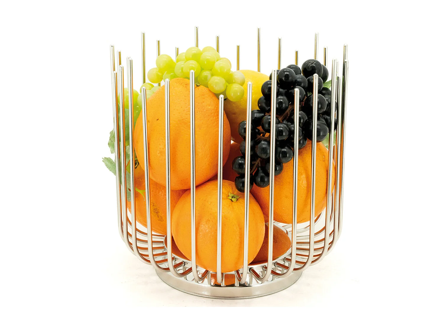 Coupe à fruits ronde en métal Haute argentée