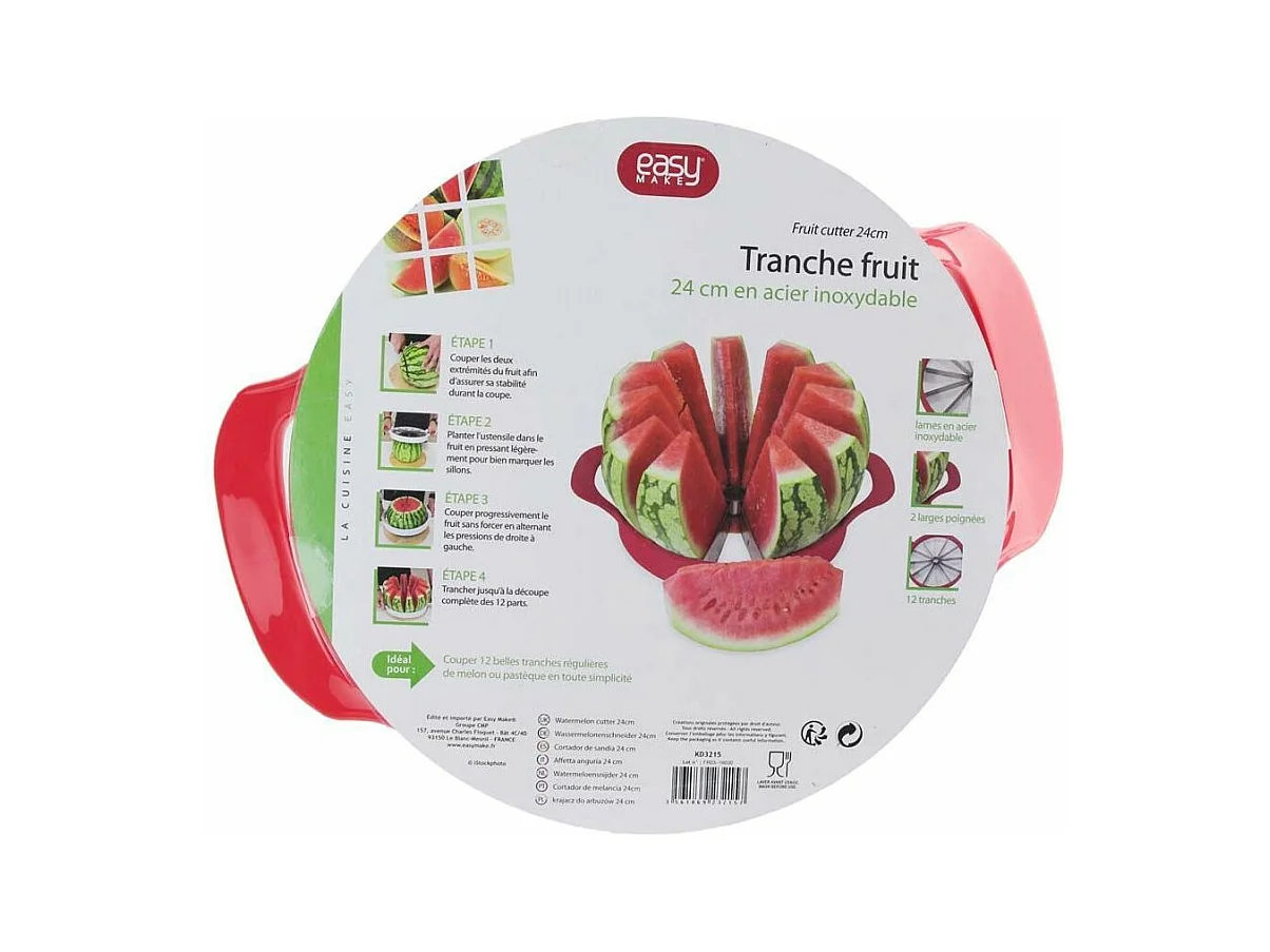 Cortadora de fruta de acero inoxidable de 24 cm