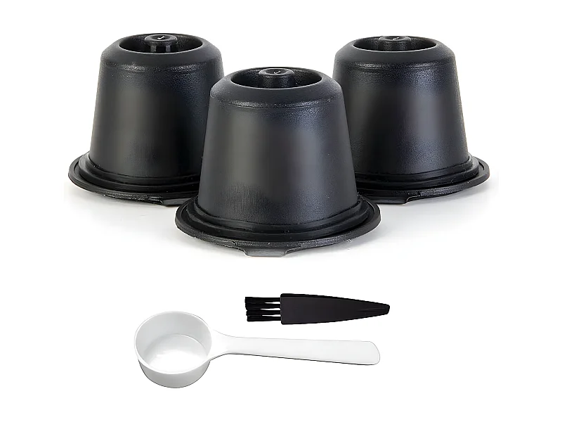 Lot de 3 Capsules à Café Espresso "Ecolo" 4cm Noir