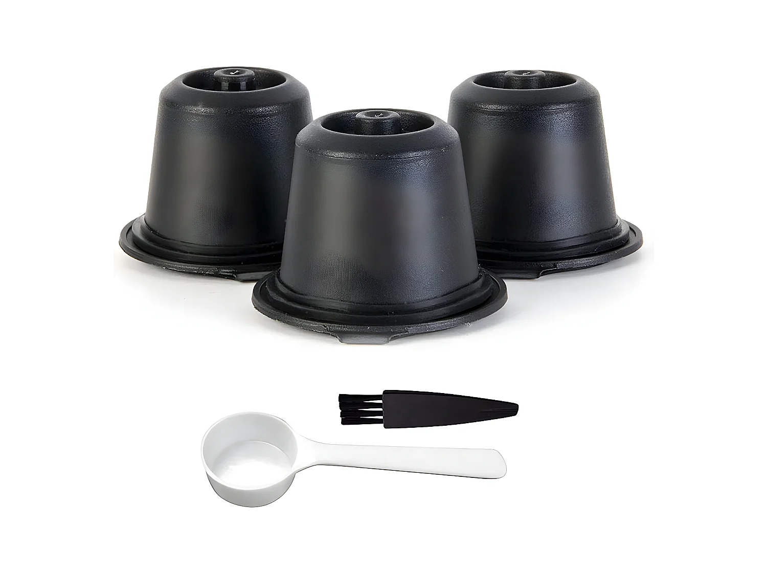 Lot de 3 Capsules à Café Espresso "Ecolo" 4cm Noir