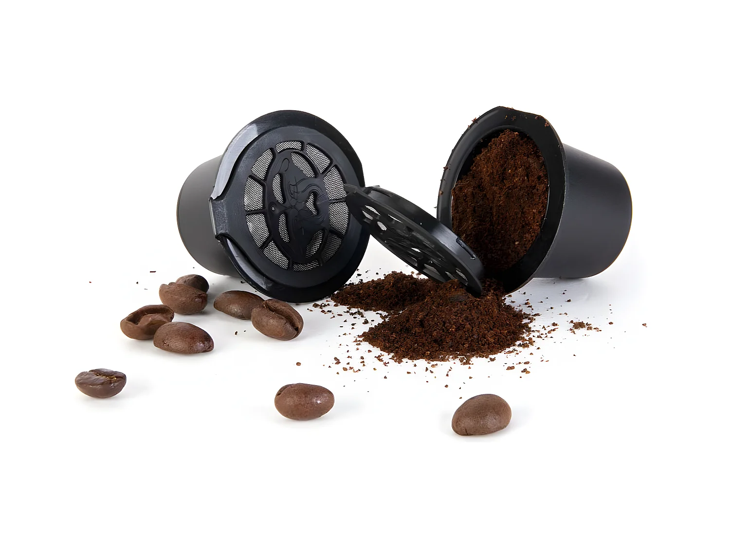 Lot de 3 Capsules à Café Espresso "Ecolo" 4cm Noir