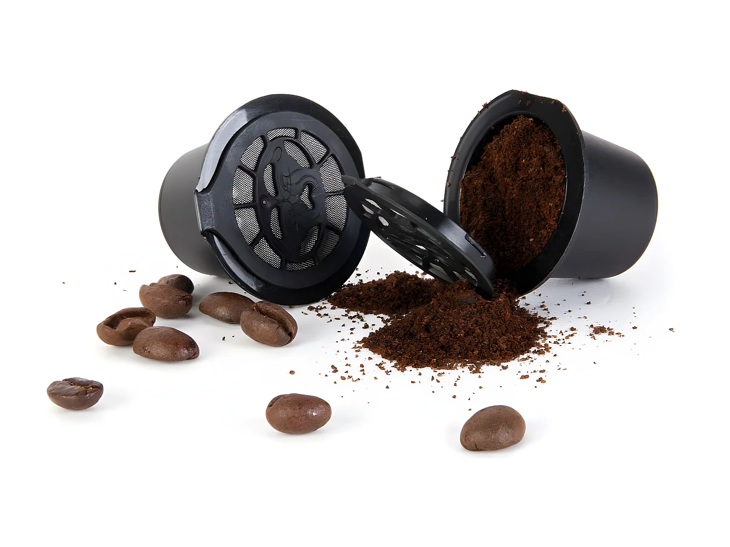 Lot de 3 Capsules à Café Espresso "Ecolo" 4cm Noir