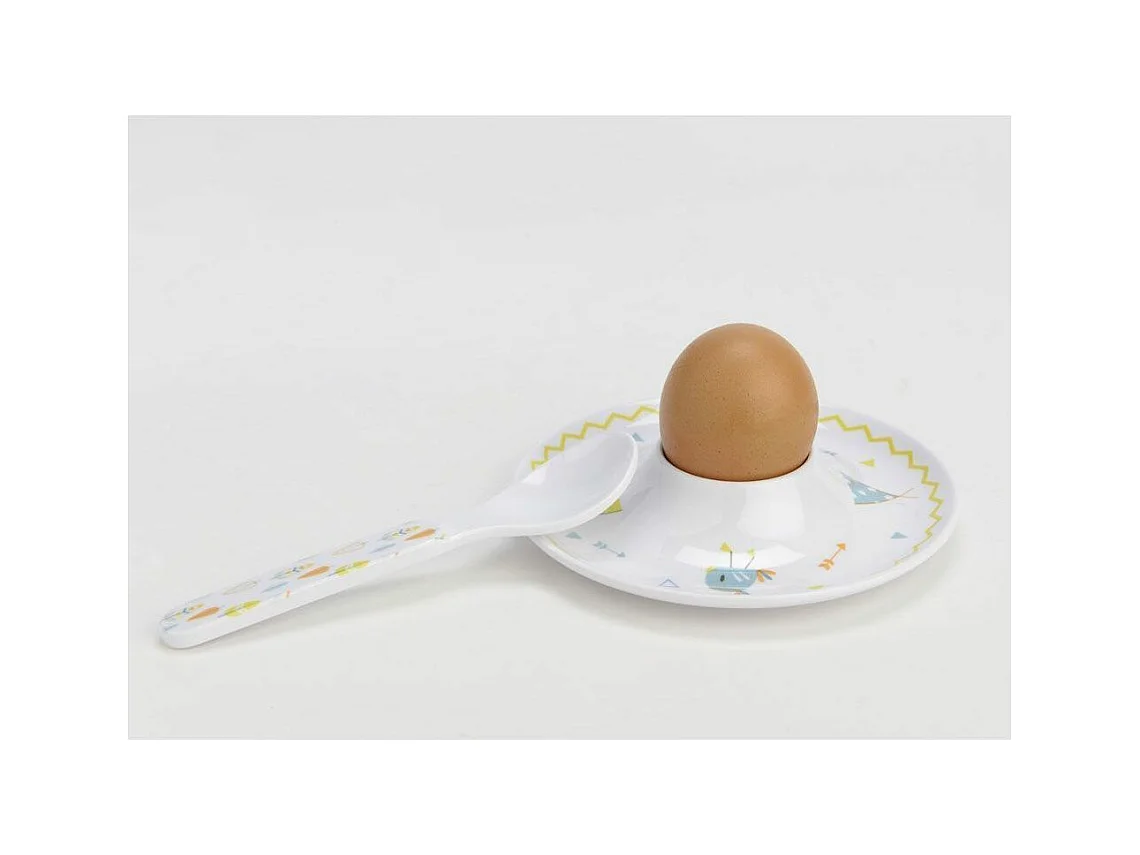 Coffret coquetier avec cuillère Indien