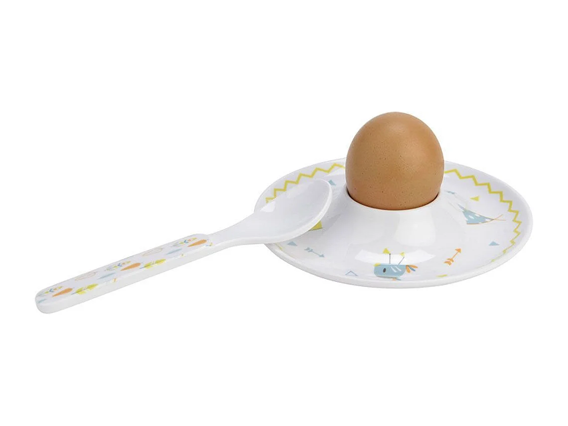 Coffret coquetier avec cuillère Indien