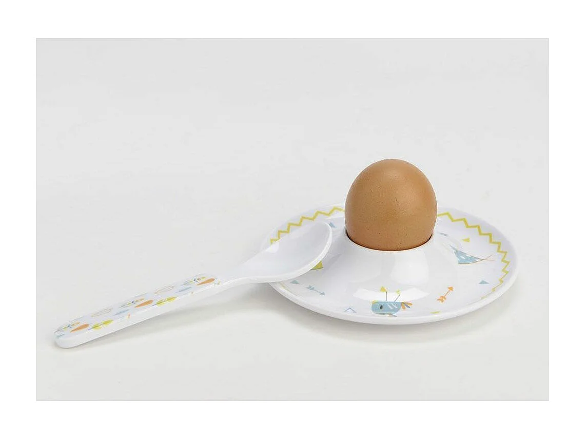 Coffret coquetier avec cuillère Indien