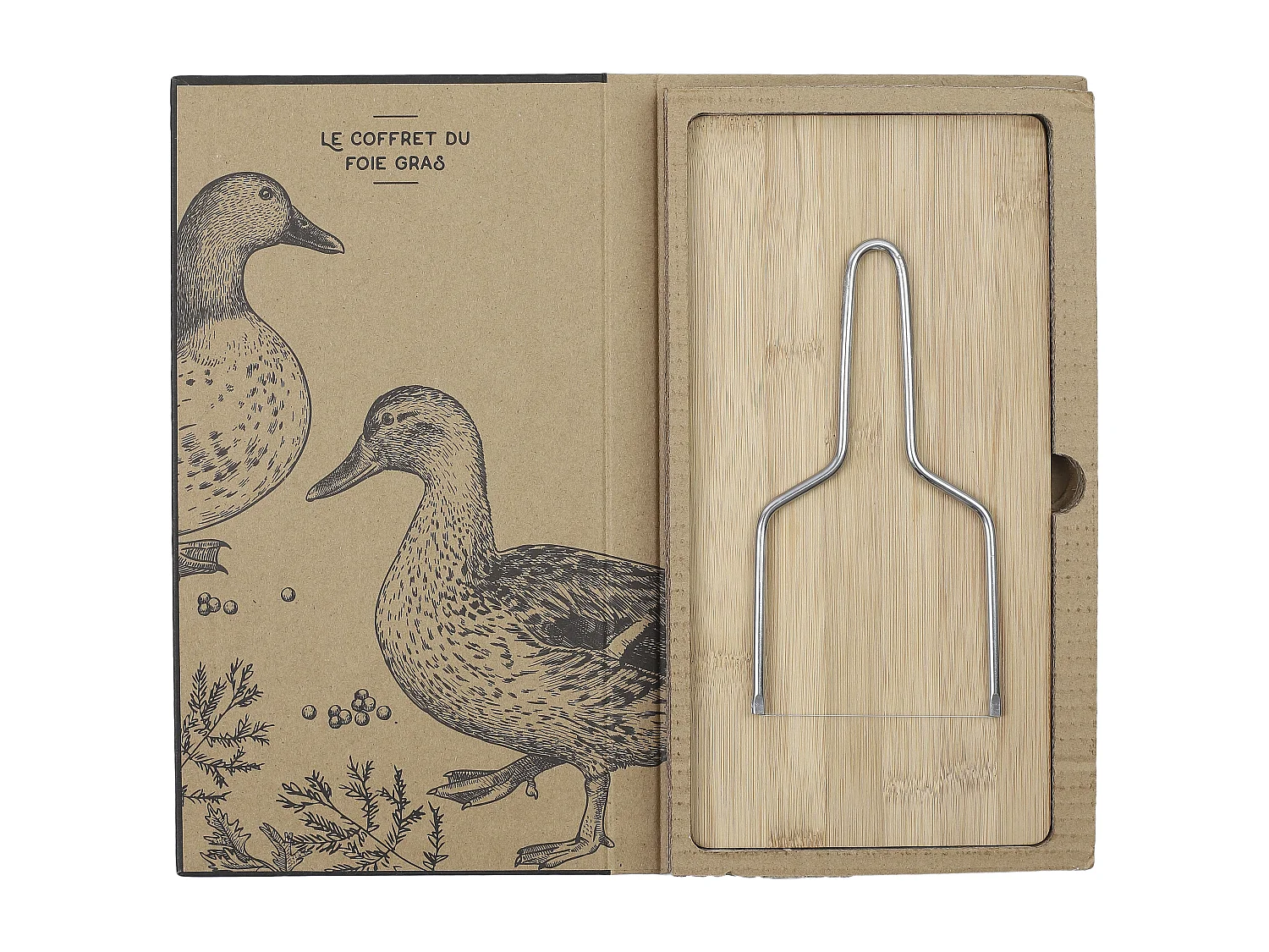 Coffret Foie Gras Lyre Et Planche De Decoupe2 Marron, Argent