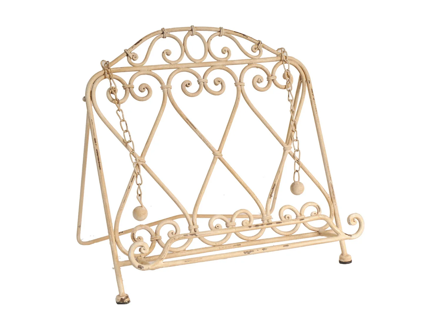Lutrin de cuisine blanc antique coeur