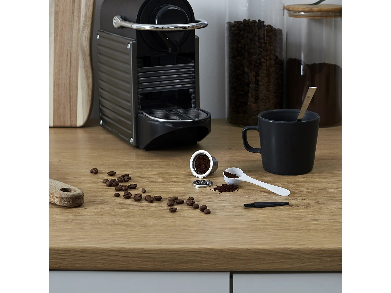 Capsule à Café Espresso Inox "Ecolo" 4cm Argent