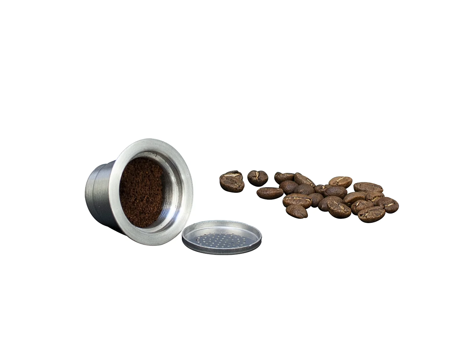 Capsule à Café Espresso Inox "Ecolo" 4cm Argent
