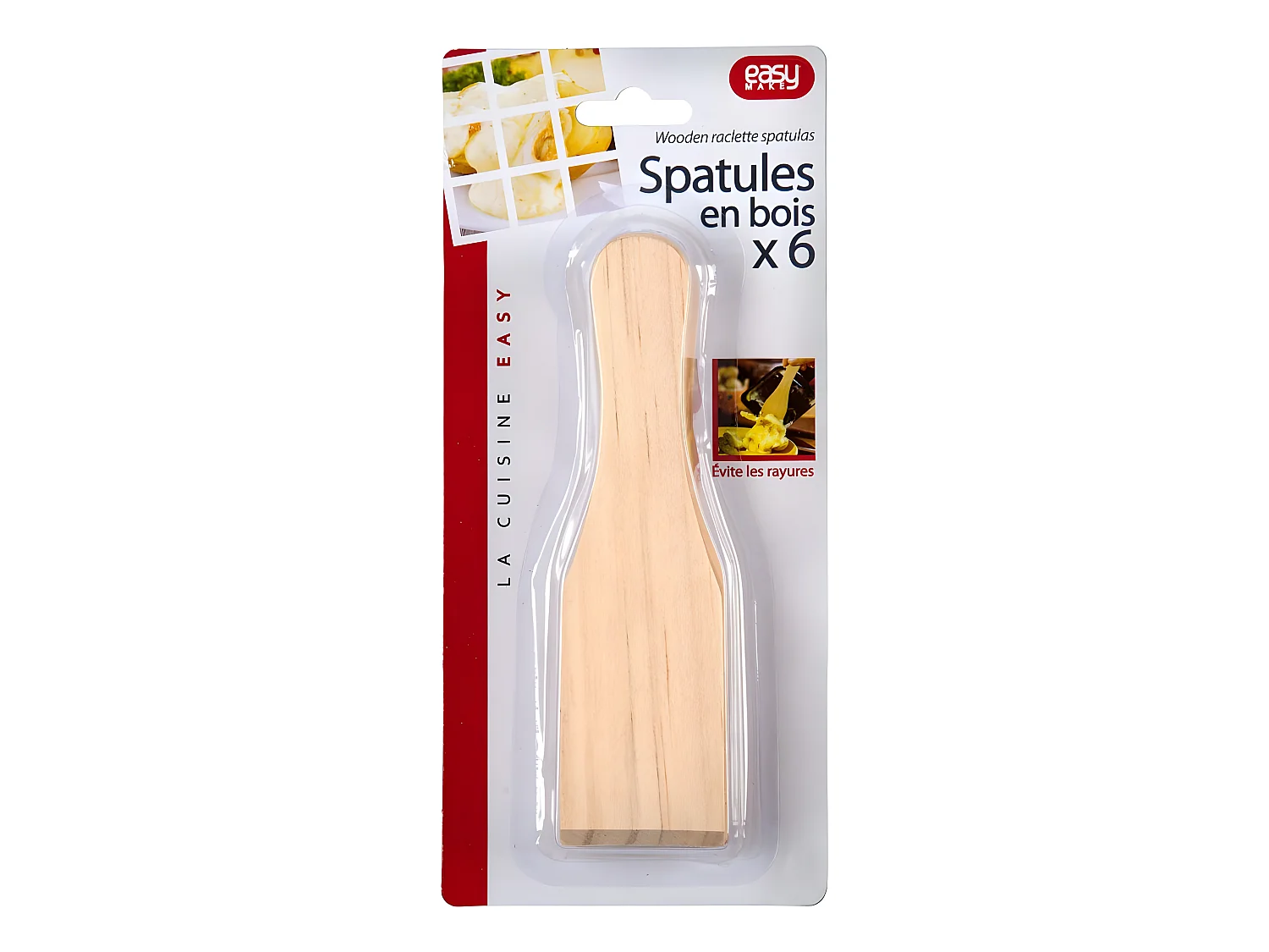 Juego de 6 espátulas de madera para raclette
