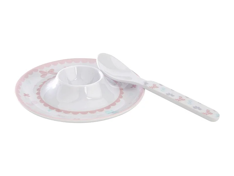 Coffret coquetier avec cuillère Papillon