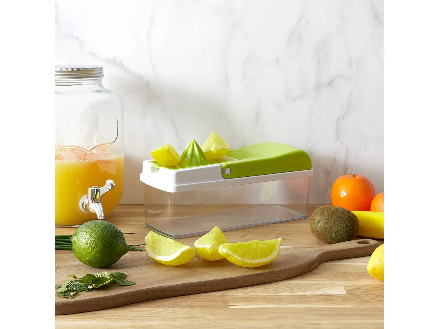 Mandoline Multifonction 5en1 Vert, Blanc