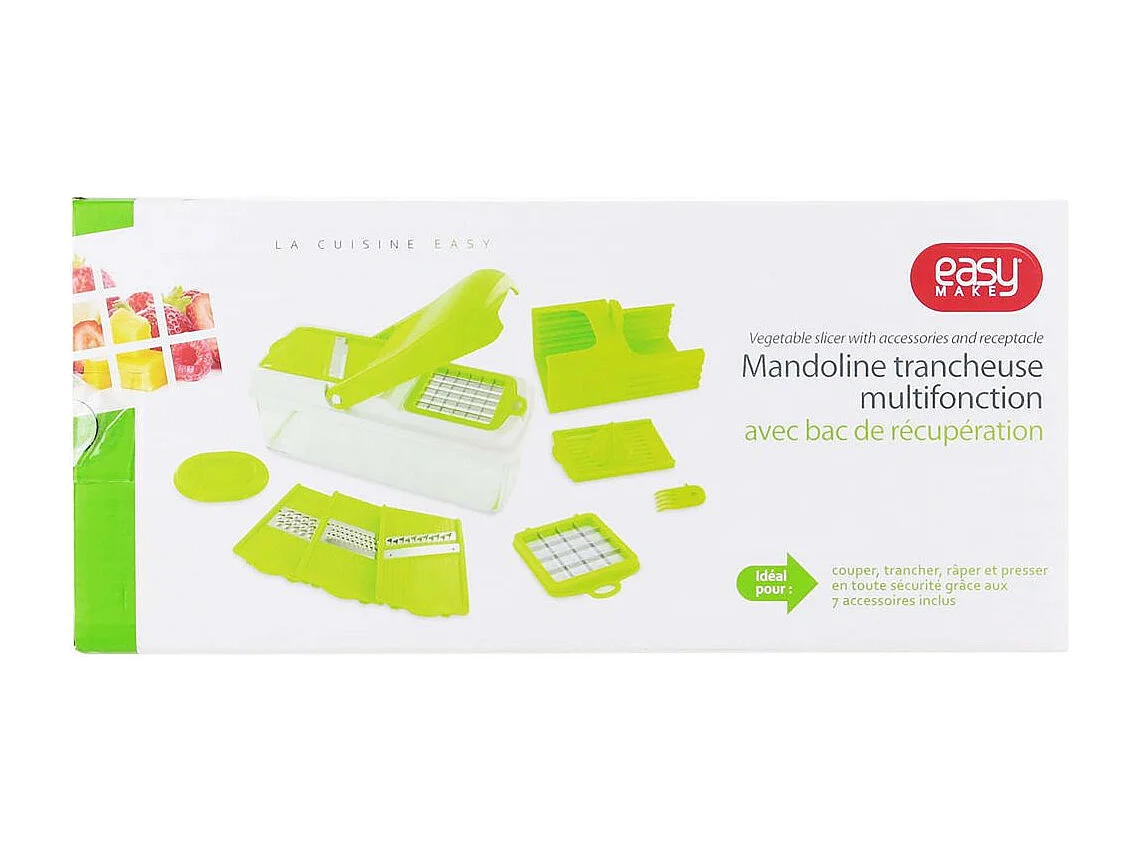 Mandoline Multifonction 5en1 Vert, Blanc