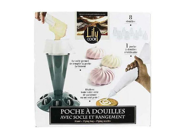 Support Gris Poche A Douille Et Douille X8 Gris