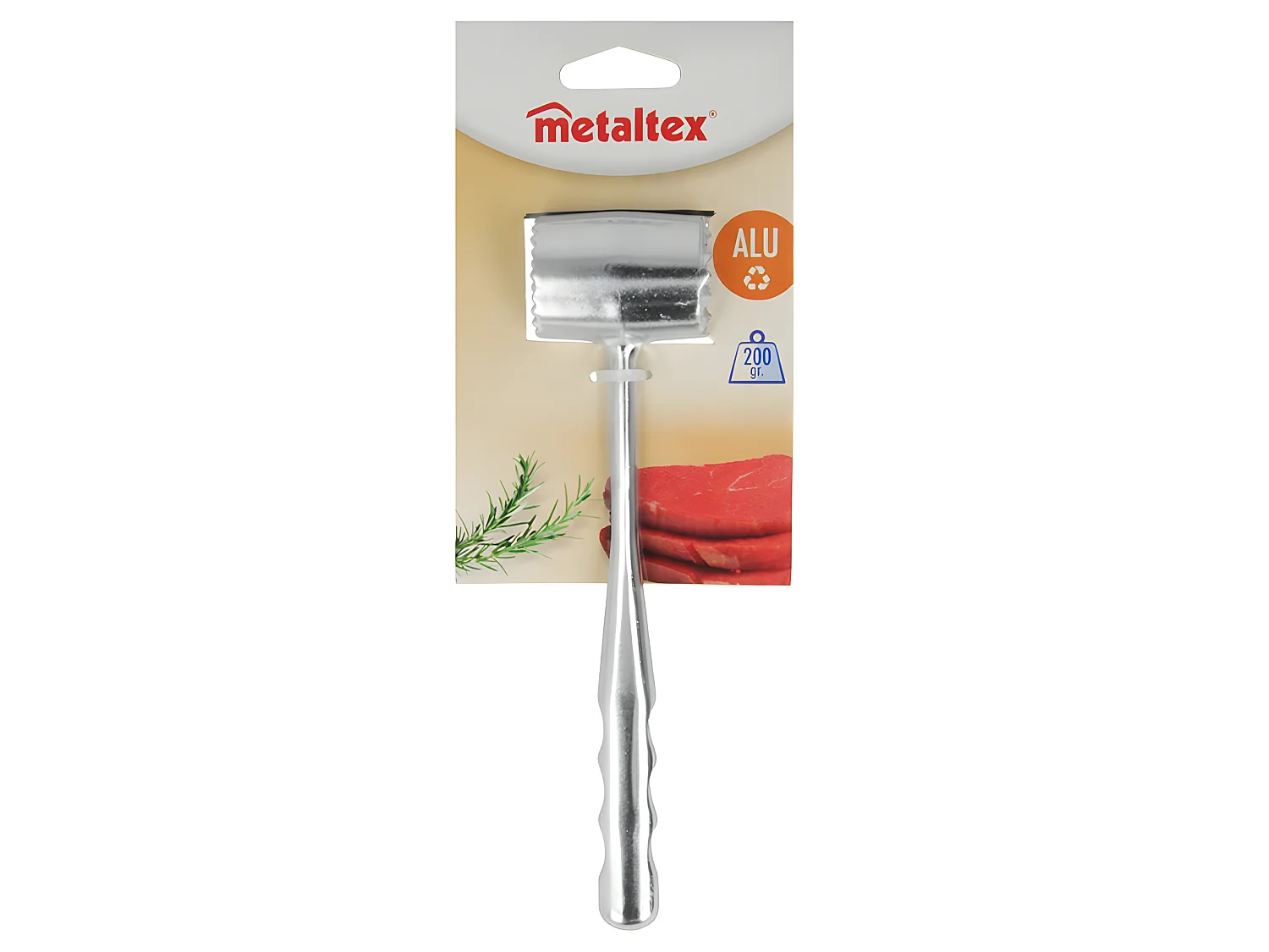 Metaltex, Estándar MAZA Carne Aluminio 200 GRMS, único, Multicolor