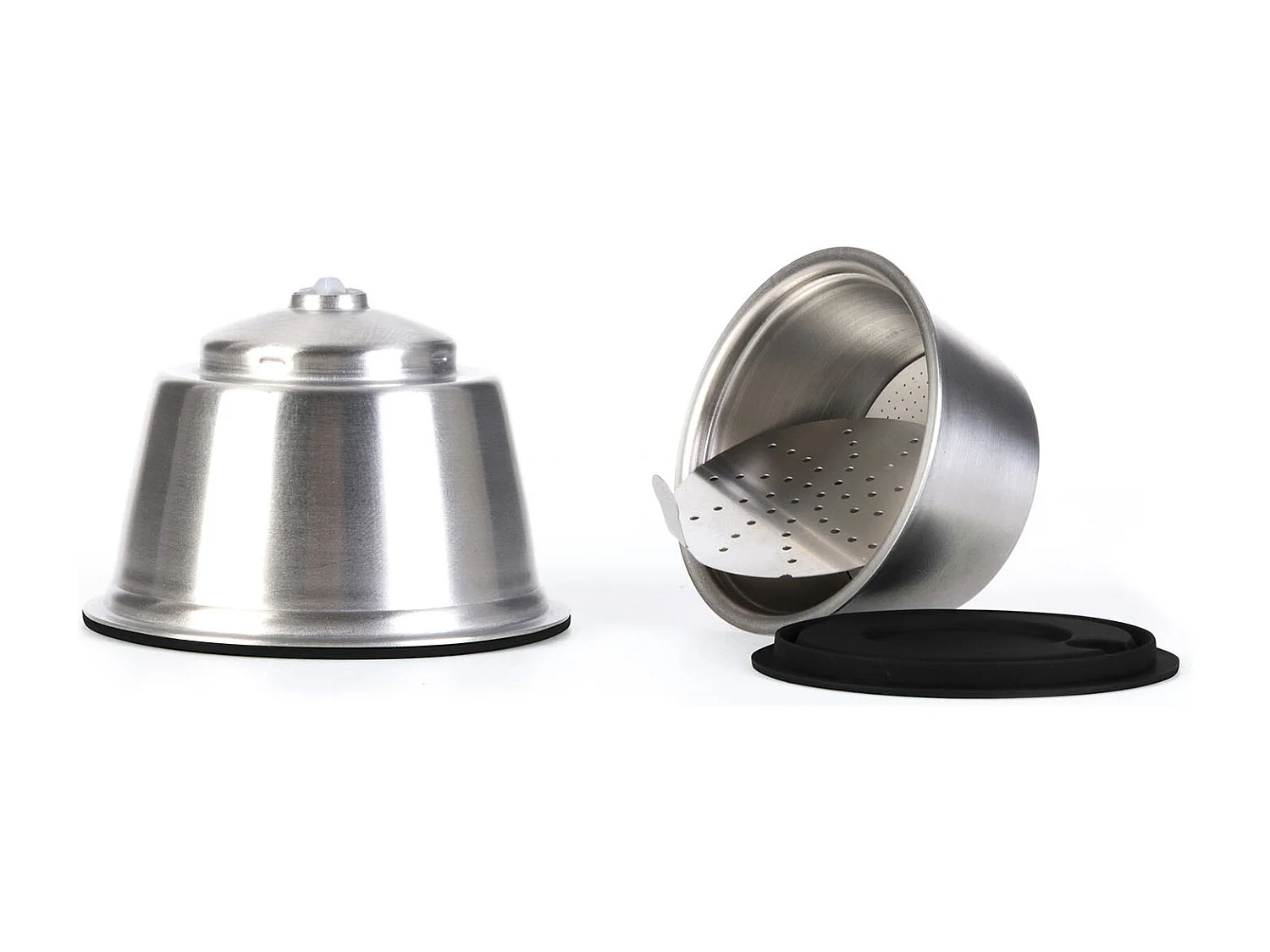 Capsule Reutilisable Acier Dolce Gusto Argent, Noir
