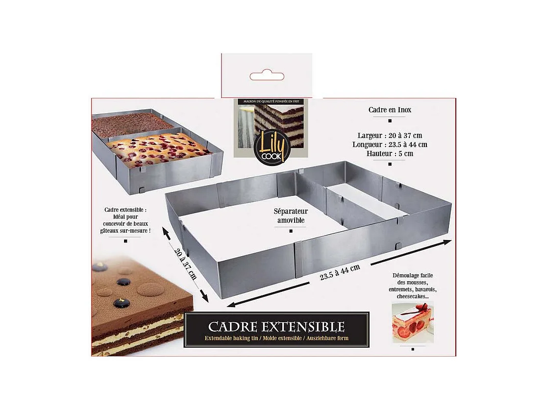 CADRE RECTANGLE ET SEPARATEUR AMOVIBLE M18