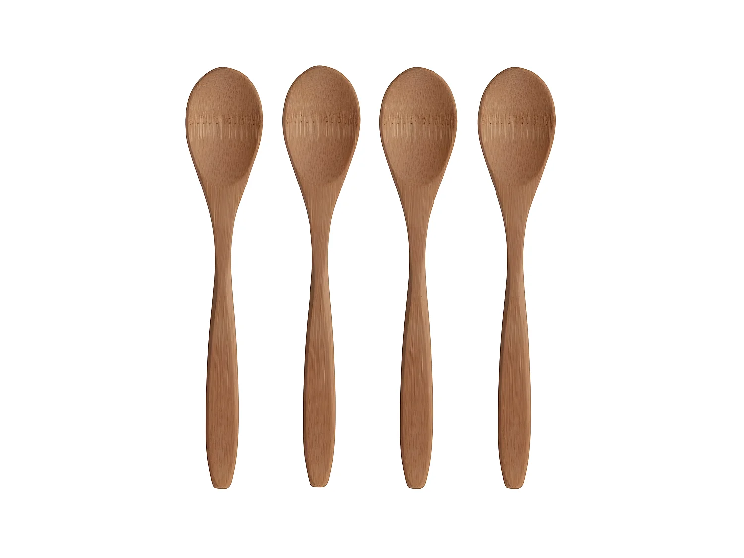 Lot de 4 Cuillères en Bambou "Ecolo" 18cm Naturel