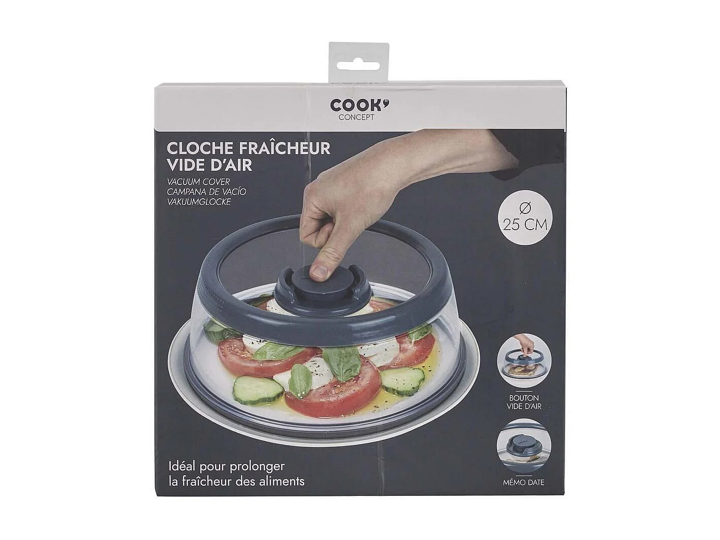 Cloche Fraîcheur "Vide d'Air" 25cm Gris