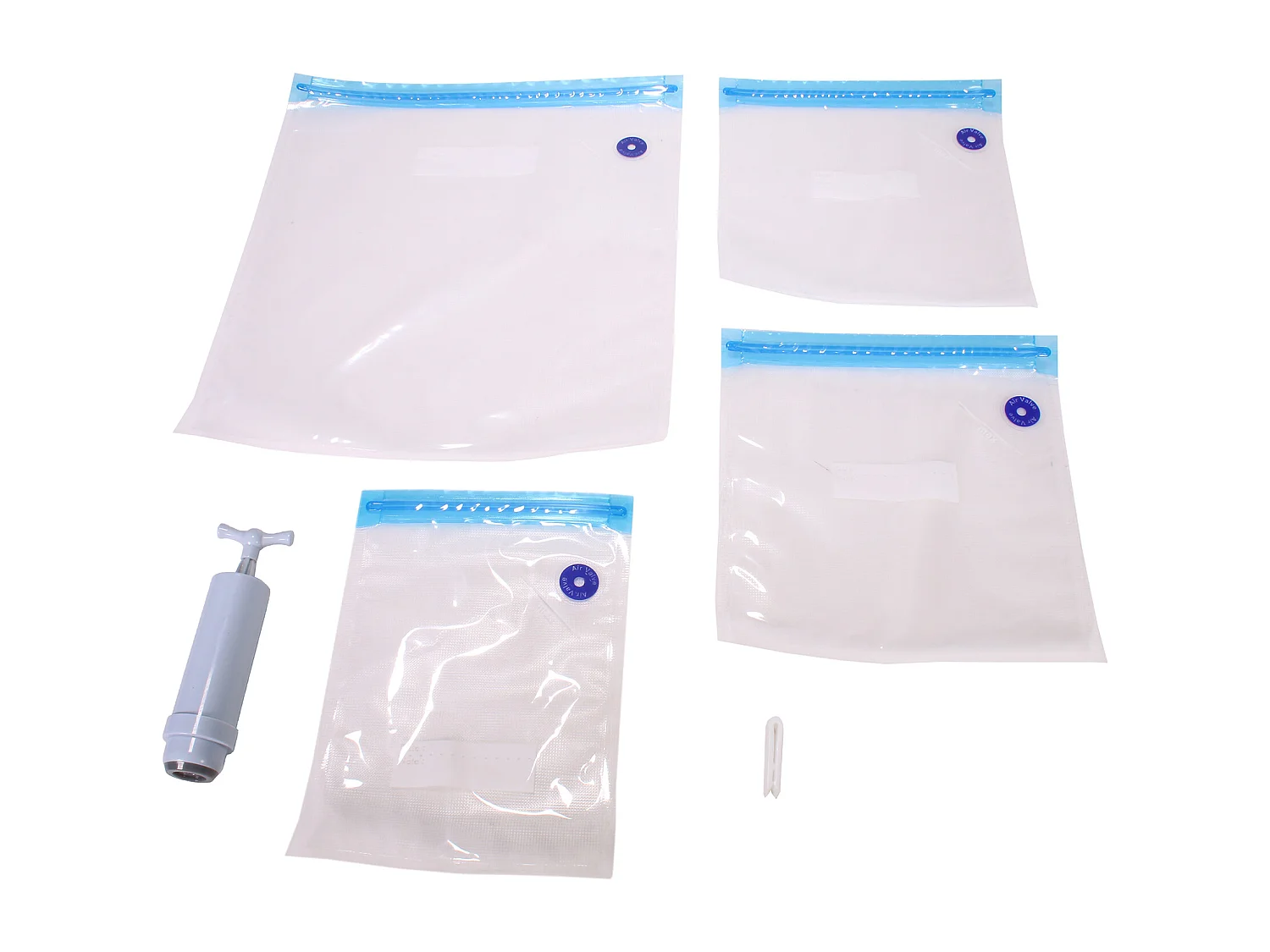 Sachet Vide D Air X4 Avec Pompe2 Bleu, Transparent