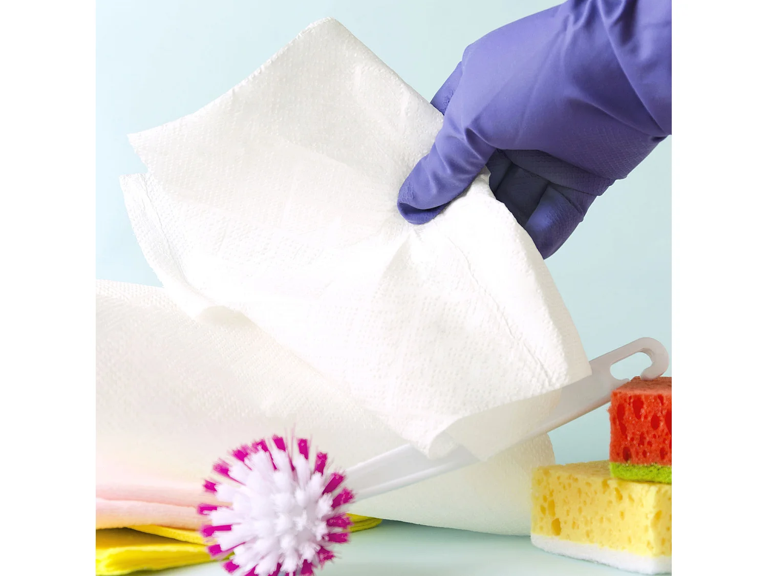 Concepto ecológico de toallas de papel reutilizables