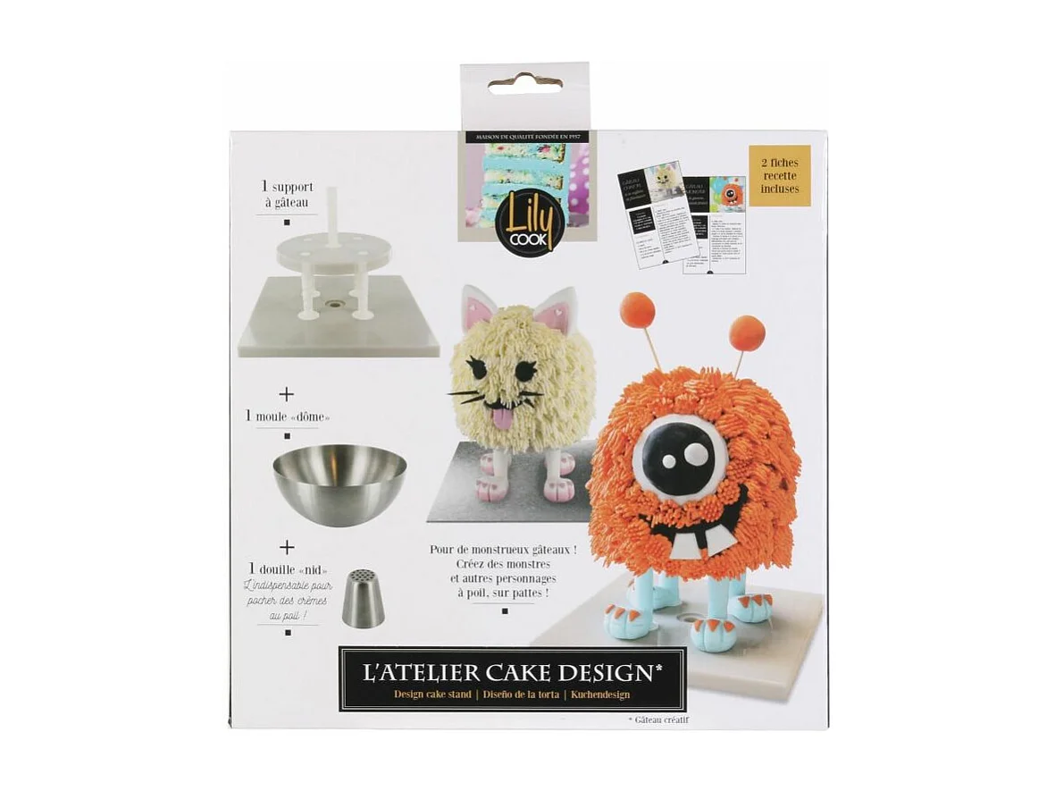 Coffret Pâtisserie "Gravity Cake Monstre" 24cm Argent