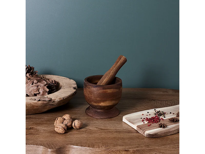 Mortier Et Pilon Acacia D12cm Marron