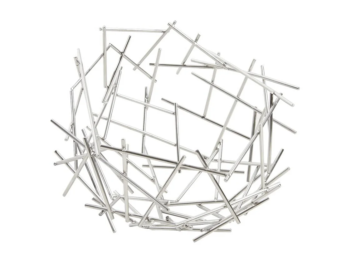 Corbeille à fruits ronde en métal Bowl argenté