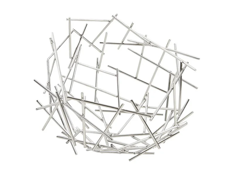 Corbeille à fruits ronde en métal Bowl argenté