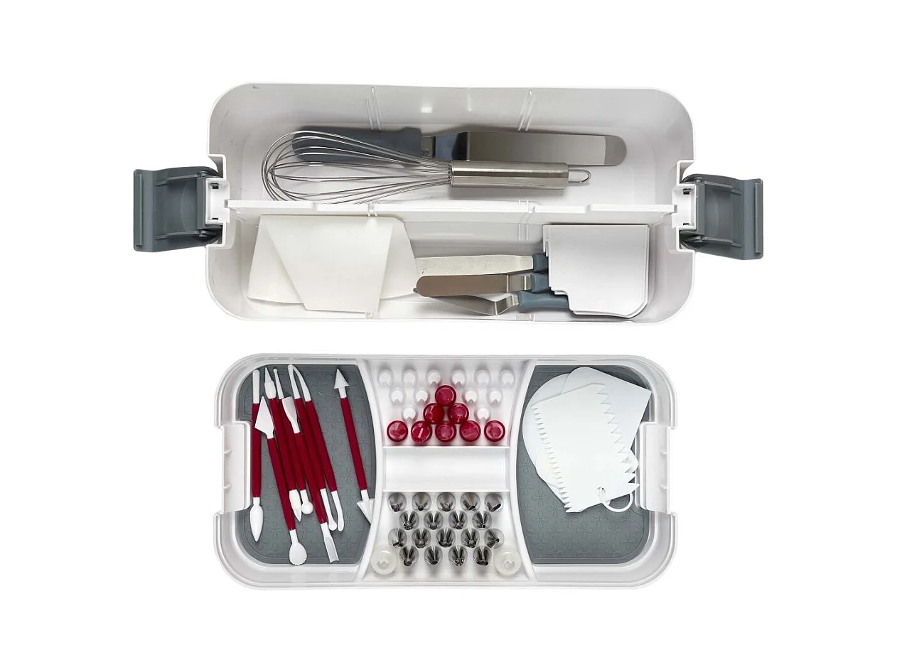 Backkoffer 45-teilig Weiß Edelstahl - Ideal für Süße Kreationen