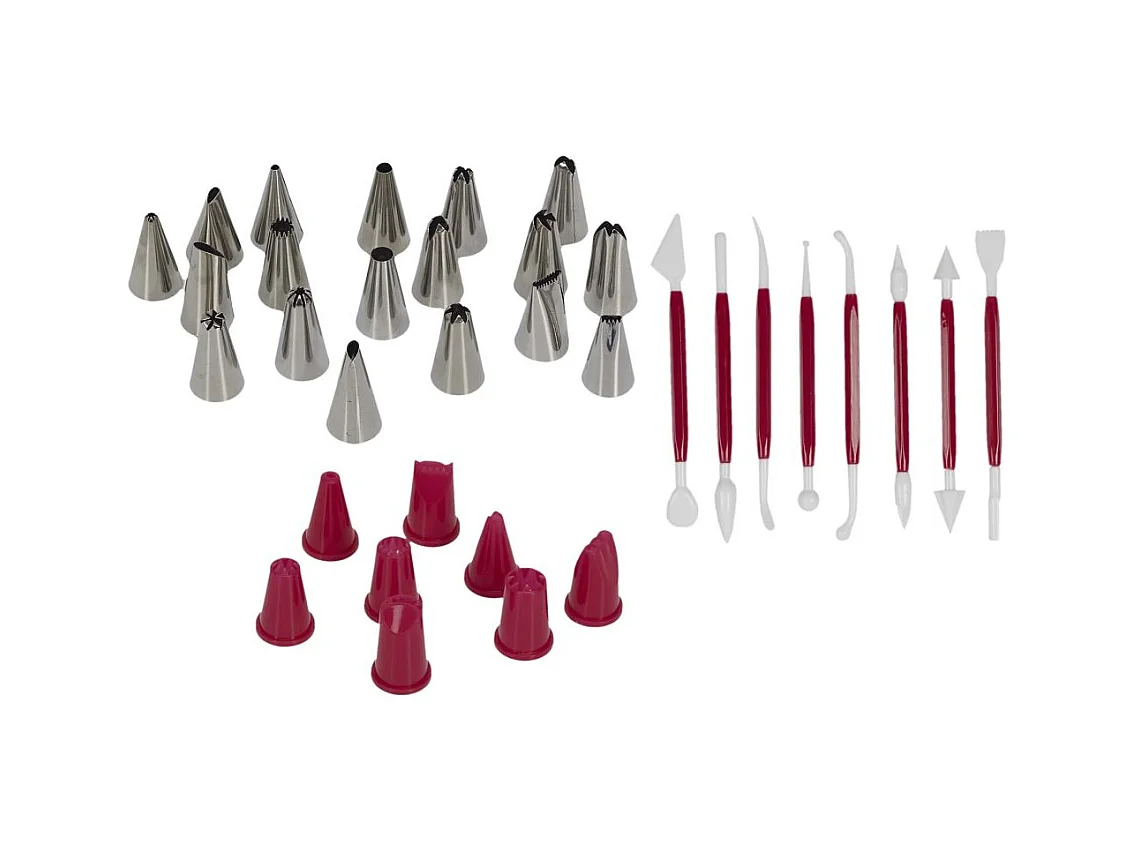 Backkoffer 45-teilig Weiß Edelstahl - Ideal für Süße Kreationen