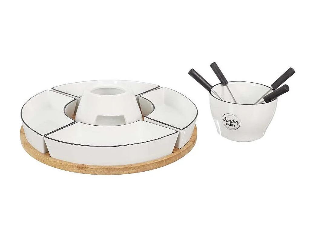 Fondue Coffret Support Bambou Coupelle X4 Et P4 M4 A1/m4