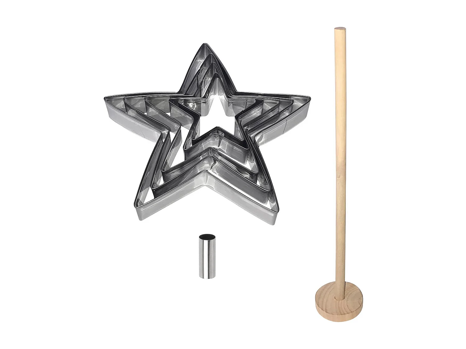 Coffret Dessert Sapin De Noel Etoiles Marron, Argent